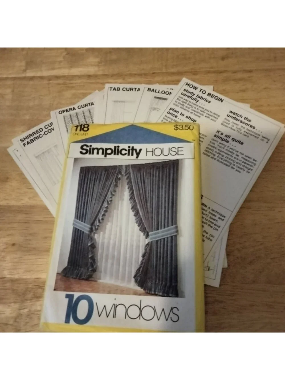 Simplicity House Sewing Pattern Window Curtains Instructions 10 Card Packet 118